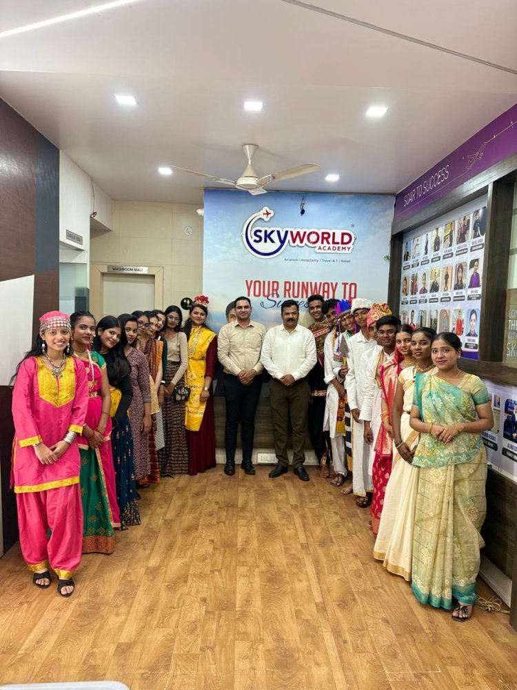 ಬೆಳಗಾವಿ:- ಸ್ಕೈವರ್ಡ್ ಏವಿಯೇಷನ್ ಅಕಾಡೆಮಿಯಲ್ಲಿ ಭಾರತದ ಸಾಂಸ್ಕೃತಿಕ ವೈವಿಧ್ಯತೆಯ ಅನಾವರಣ!